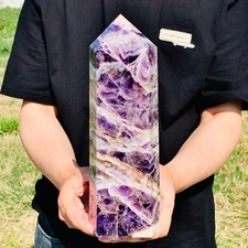 7.77LB Natural Dream Amethyst Crystal Column Wand Obelisk Point Reiki Healing
