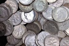 90% Roosevelt Silver Dimes, 1964 and Prior.
