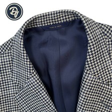 Mens 46 R Brooks Brothers 1818 Madison X E Thomas Natural Beige Hounds Tooth