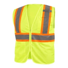 Black Stallion VS2022 ANSI Class 2 Two-Tone Hi-Vis Safety Vest Lime Medium