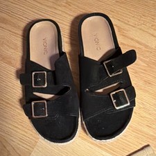 Vionic Black Buckle Adjustable Strap Slide Casual Women's Summer Sandals