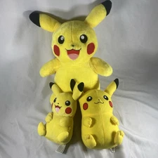Build-A-Bear BAB Pokémon Pikachu Plush w/ 2 Extra Plush Toys Lot Of 3