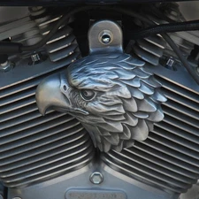 Chrome Dome Aged Aluminum American Bald Eagle Horn Cover - EAG-HB1