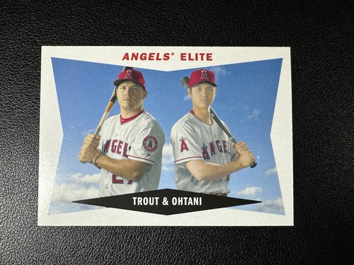 Trout & Ohtani #60CC-TO — 2020 Topps Archives 1960 Combo Cards baseball card
