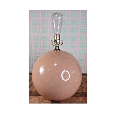 VTG Midcentury 12'' Diameter Round Globe Orb Sphere Ceramic Table Lamp | Working