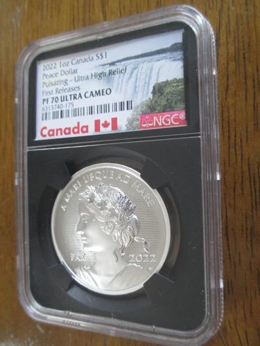 2022 Canada 1 oz. Silver Peace Dollar Pulsating Ultra High Relief FR NGC PF70 UC