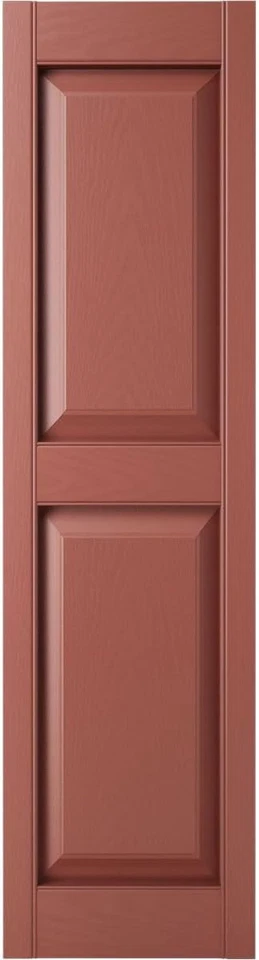 Пожизненные виниловые стандартные две равные поднятые панельные ставни, 14,75x55, бордово-красные - Изображение 2 из 4