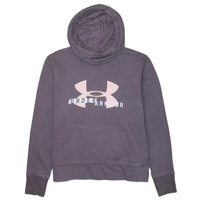 Under Armour Damen Hoodie grau Größe XL Loose Fit Logo Pullover