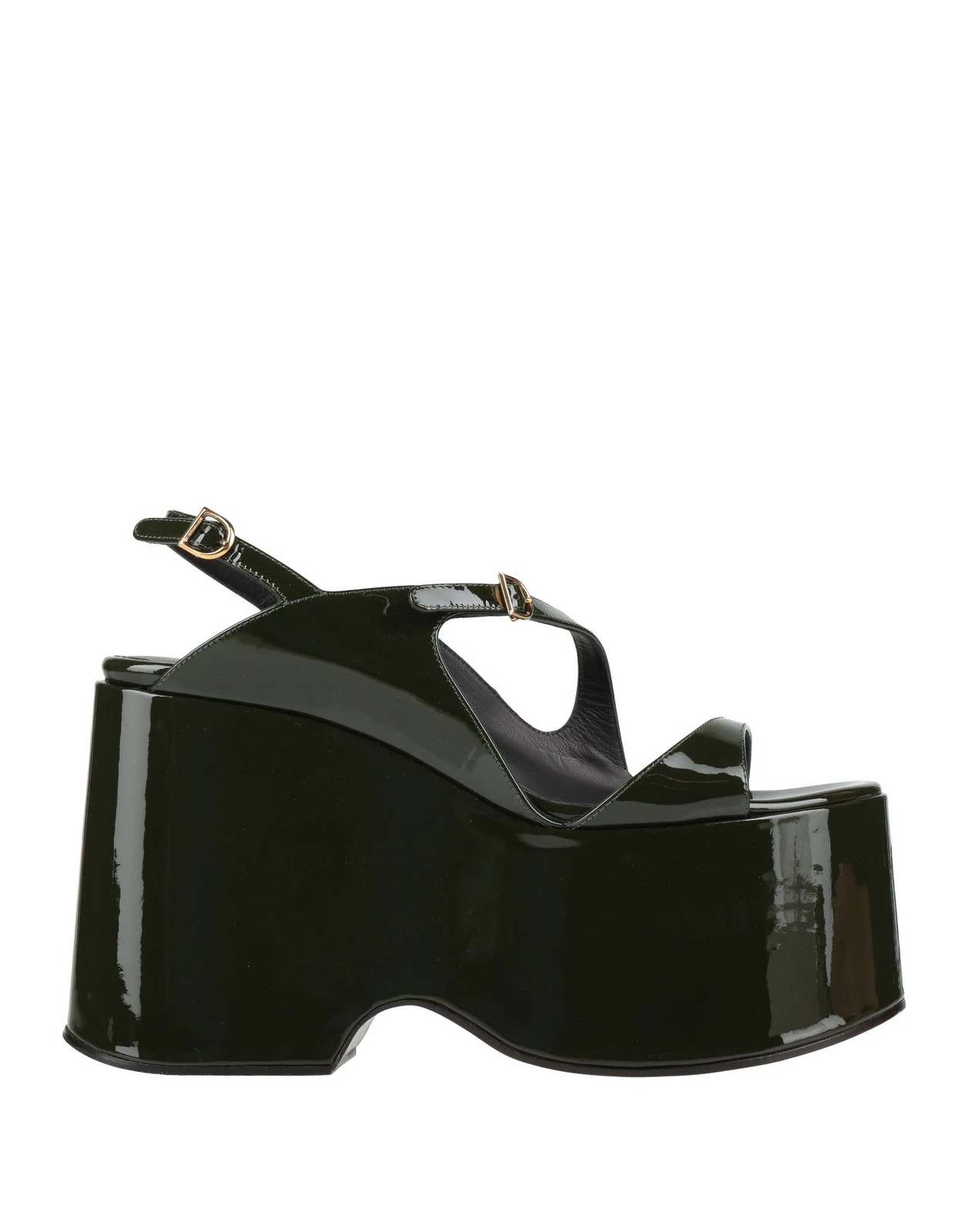 Del Core - Women - Patent leather Sandals - Dark green
