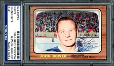 Johnny Bower Signed 1966 Topps Card #12 Toronto Maple Leafs PSA/DNA #83462276