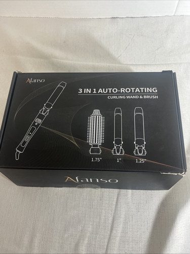 Afanso Rotierender Lockenstab, 3 in 1 Automatischer Lockenstab 1, 1 1/2, 1 3/4 Zoll