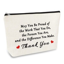 Thank You Gift for Makeup Bag Inspirational Appreciation Gift for Employee Vo...