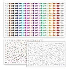 1600 Pcs Self-Adhesive Face Gems, Hair Jewels for Makeup Crafts