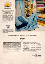 Sears Vintage 1978 Magazine Ad Matchmates Bath Towels Settler's Trail Decor