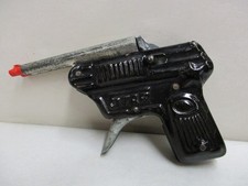 Vintage Tin Star Black Double Barrel Cap Hand Gun Works