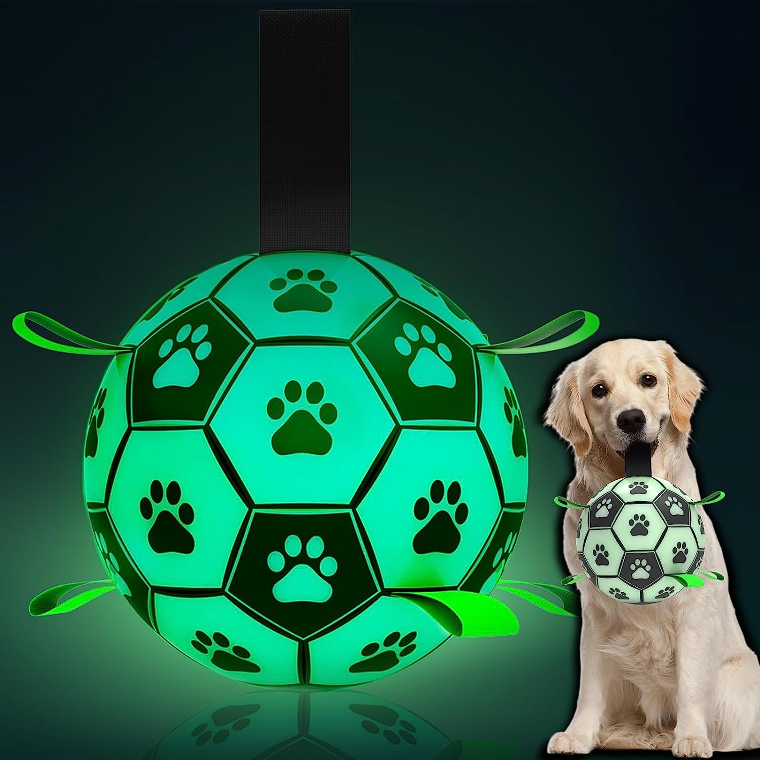 Soccer Ball With Straps - Light Up Dog Balls For Large