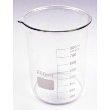 GRAINGER APPROVED 5YGZ6 Beaker,800 mL,135 mm H,100 mm Dia,PK6 5YGZ6