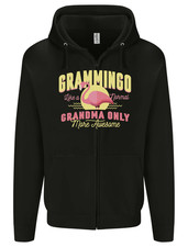 Gramingo Funny Grandma Flamingo Mens Zip Up Hoodie