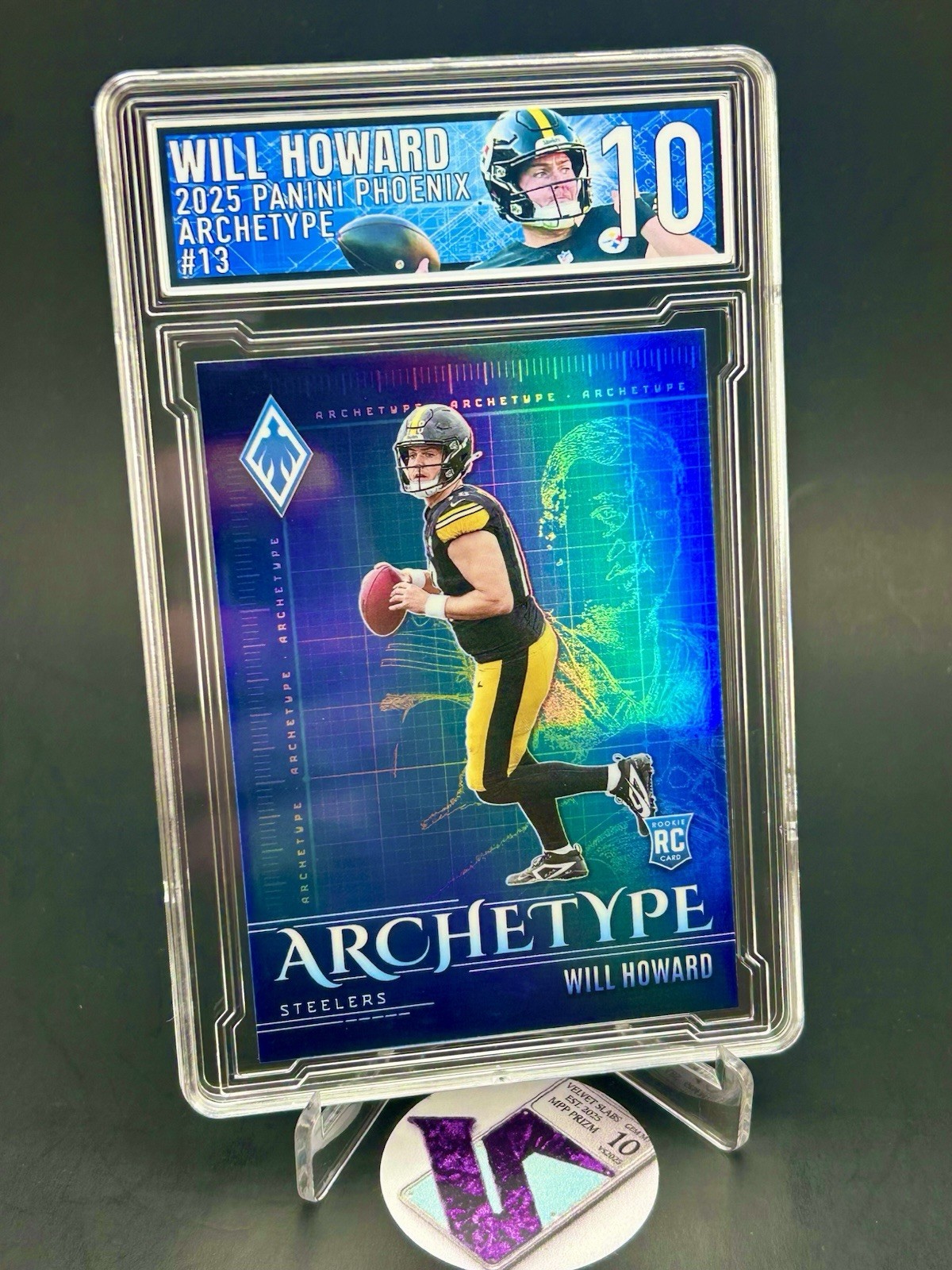 2025 Panini Phoenix Archetype Will Howard #13 RC SSP CASE HIT Steelers ECG 10