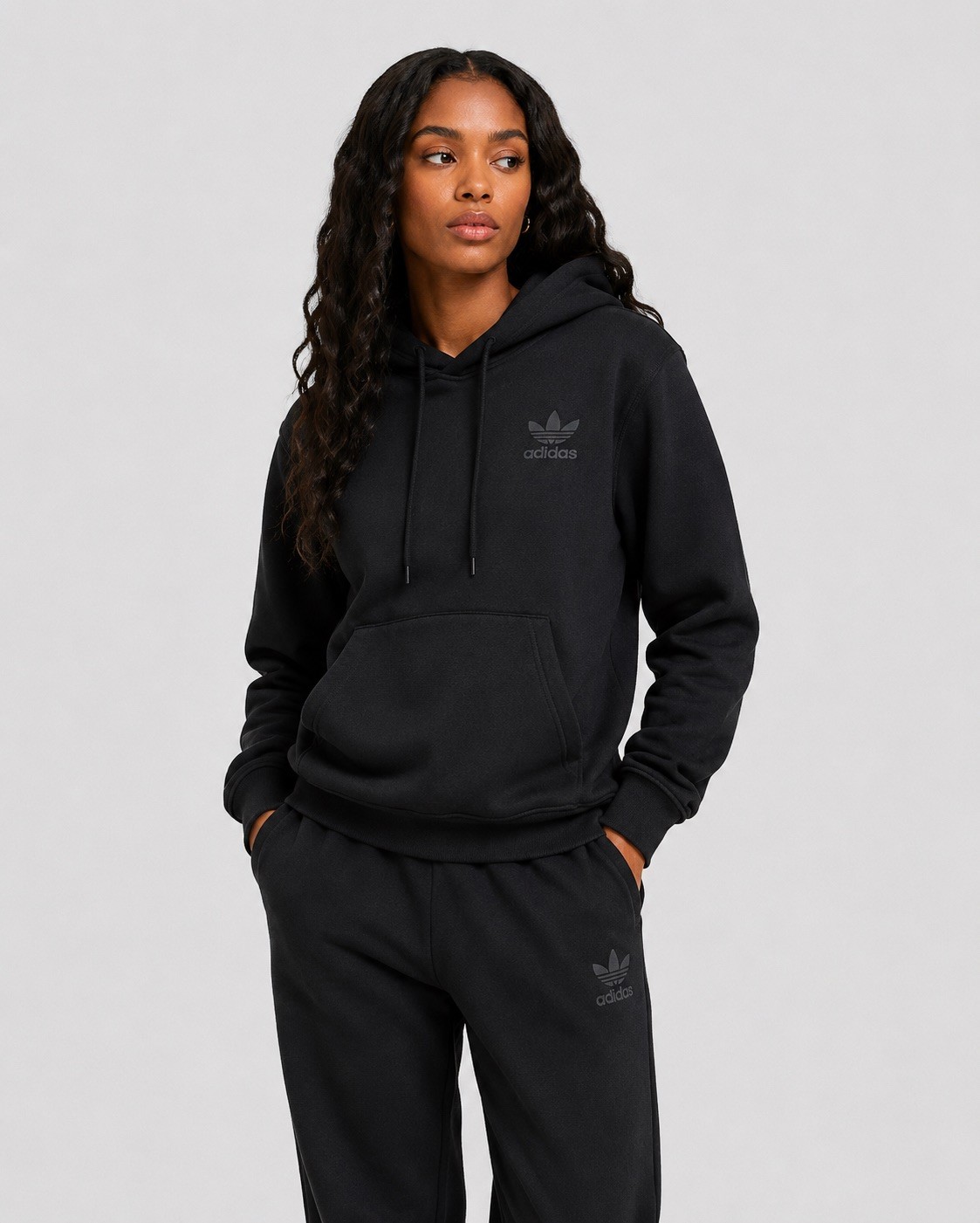 Adidas Originals Trefoil Men Women Hoodie Size M Black New with Tags RRP £60 image 2