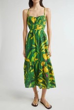 NWT Farm Rio Banana 100% Cotton Midi Dress Size Large