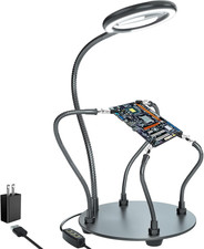 Helping Hands Soldering Station with 3X Magnifying Glass with Light, 4 Flexib...