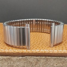 Vintage 18mm 19mm 20mm JB Champion Brushed Stainless Steel NOS 1970s Watch Band