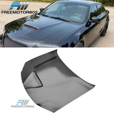 Fits 11-23 Chrysler 300 Srt Style Front Bumper Hood Scoop Panel Aluminum Black