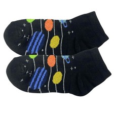 Kids Soft Stretchy Comfortable Fit Black Ankle Socks: 1 Pair
