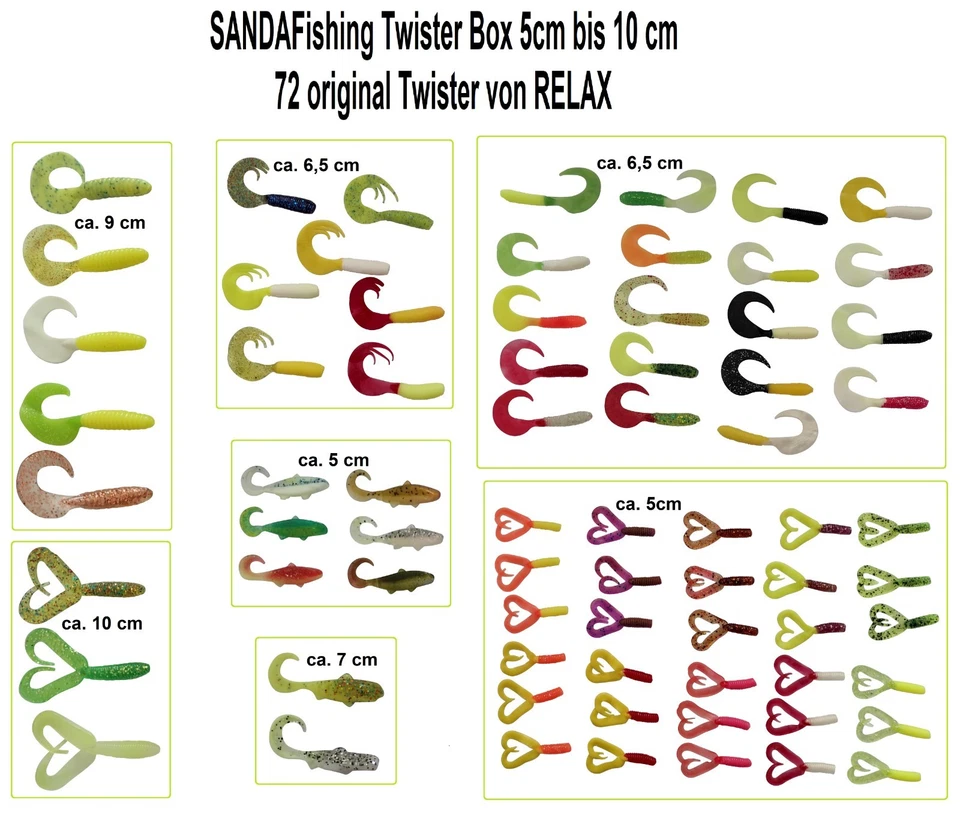 RELAX KOPYTO 72 Relax Doppelschwanz Turbo Twister zum Barsch Forelle Hecht Zander angeln DTT