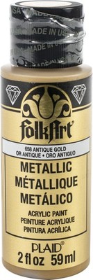 FolkArt Metallic Acrylic Paint 2oz Antique Gold