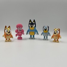 Bluey Lot of 5 Figures - Bluey, Bingo, Bandit 2 , Coco Great for Cake Toppers