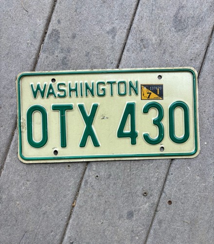 Original WASHINGTON 1968-82 License Plate - OTX-430 - Fair Condition