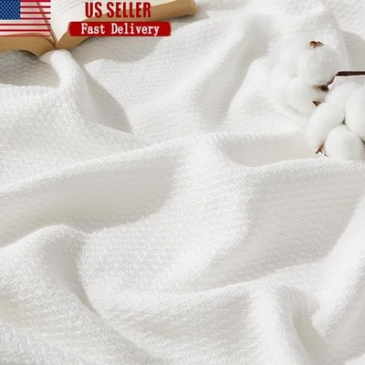 Cotton Christmas Blanket Soft Warm Herringbone Weave Elegant Holiday Decor Gift