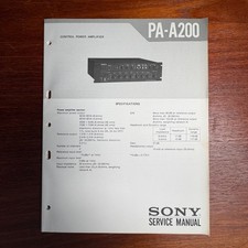 VINTAGE SONY PA-A200 CONTROL POWER AMPLIFIER SERVICE MANUAL