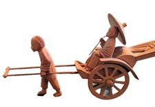 Early 1950s Rickshaw Balsa Wood Most Likely Handmade