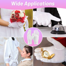 12 Pairs 100 White Cotton Gloves for Eczema, Moisturizing Gloves for Dry Han...