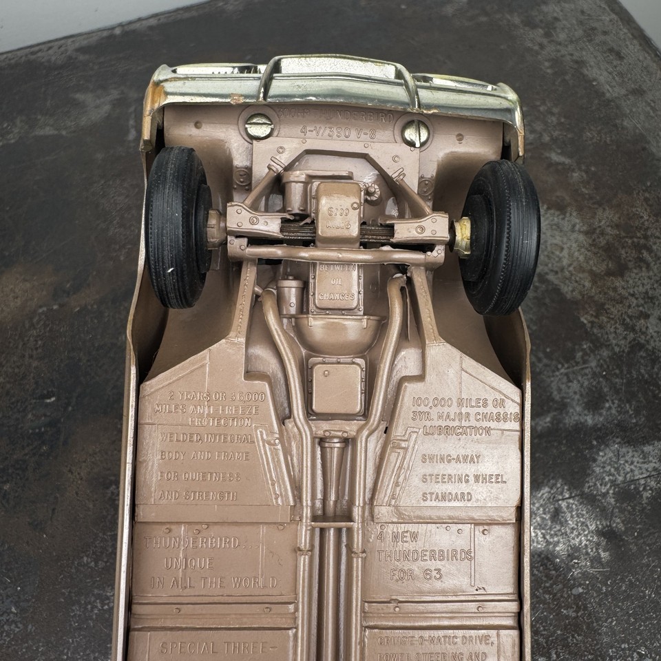 VTG 1963 FORD Thunderbird 300 HP 4-V/390 V-8 Brown Dealer Promo Model ...