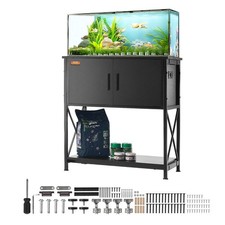 Aquarium Stand, 29 Gallon Fish Tank Stand, 28.7 x 16.5 x 30 in Steel and MDF Tur