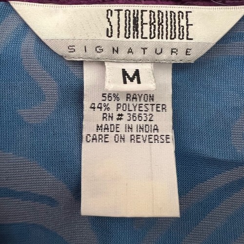 Y2K Vtg Burnout Velvet Patchwork Boho Festival Shirt M Purple Blue Green Art - Picture 5 of 6