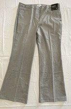 New York  Company 12 Petite Stretch Dress Pants The 7th Ave Wide Leg Gray-NWT