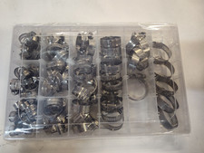 100Pcs Stainless Steel Adjustable Hose Clamps Kit for Plumbing Automotive