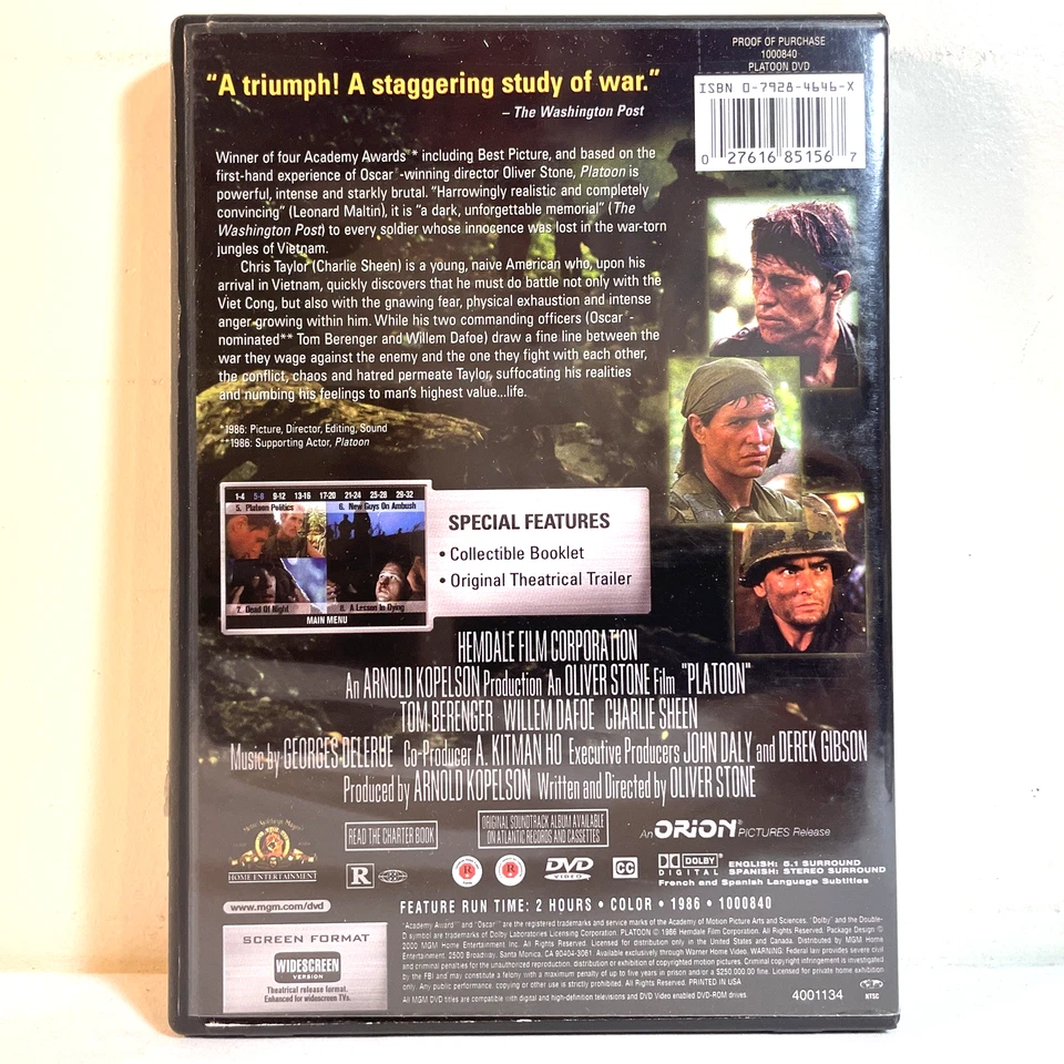 PLATOON / THE SUBSTITUTE 1-4 / SNIPER 1 & 2 (DVD) Tom Berenger - Action Drama - Image 4 of 4