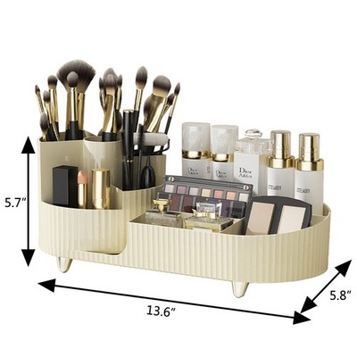 Organizer with Rotating Brush Holder, Large Beauty Organizer 13.6  x 5.8  x 5.7 