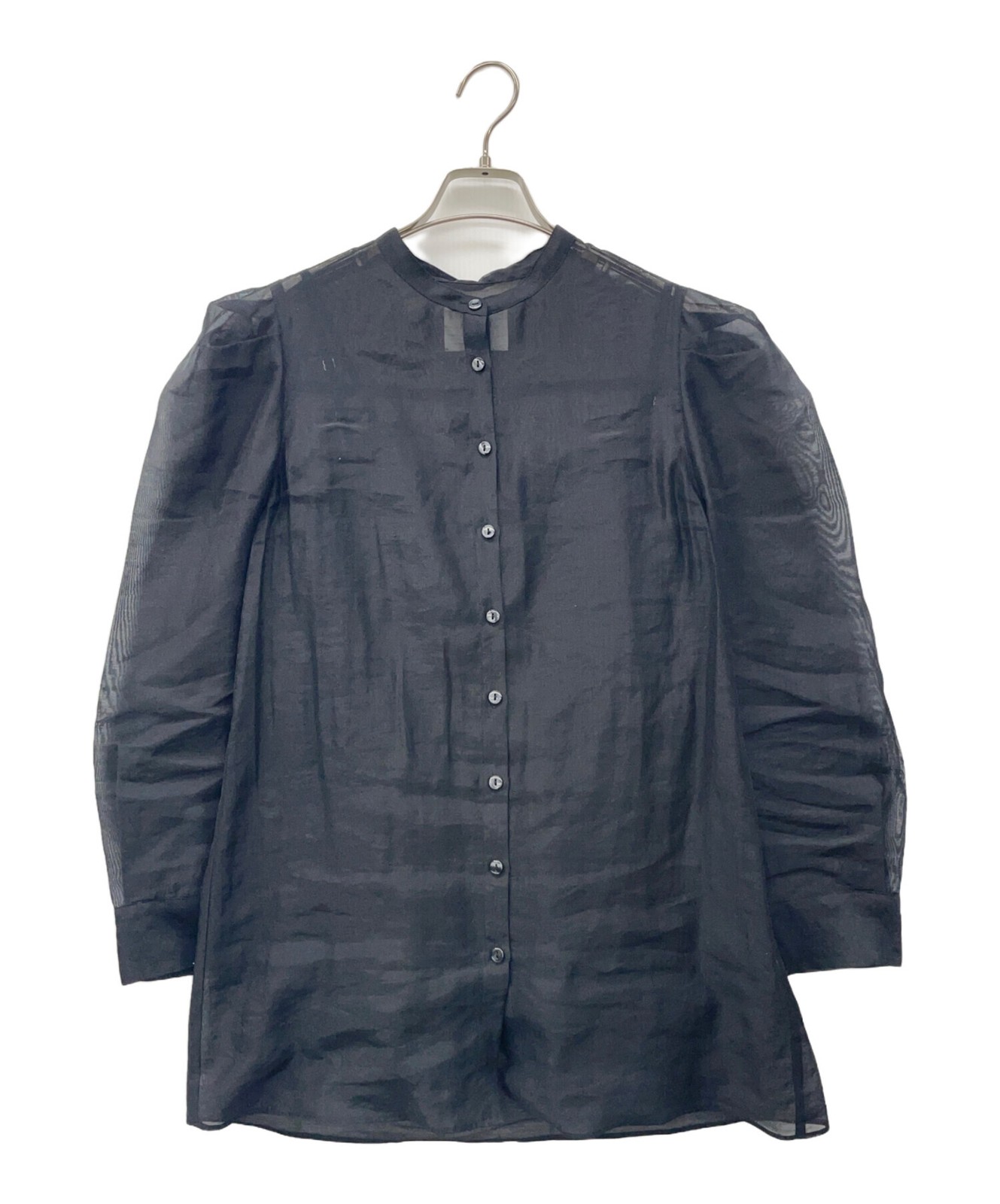 Ameri/ (Ameri) BUSTIER LAYERED SHEER SHIRT Black … - image 1