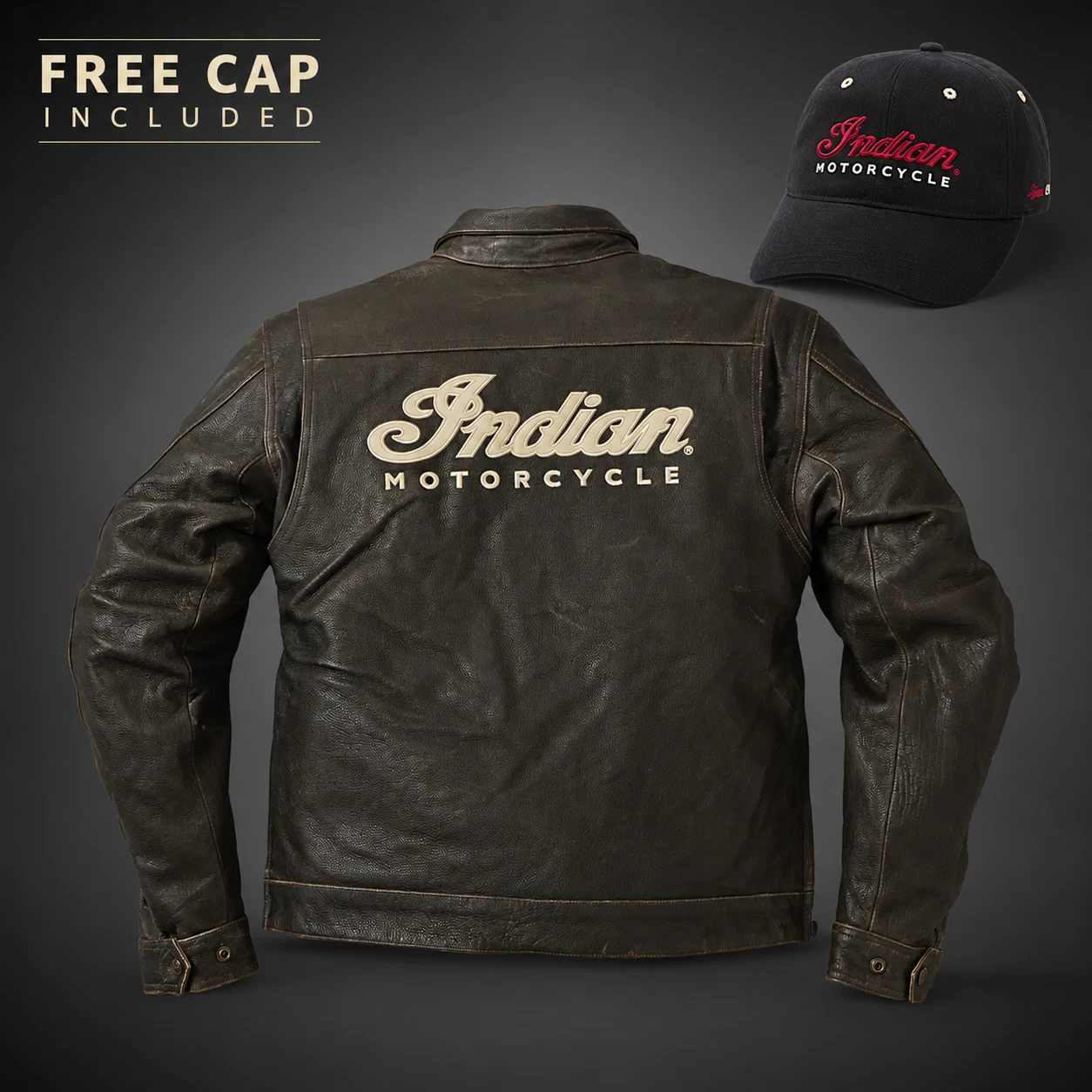 Indian Motorcycle Leather Jacket Vintage Racer Style Genuine Biker Riding Jacket
