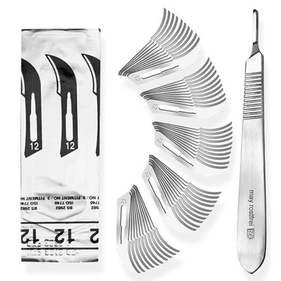 Set Bastelmesser mit Hobby-Skalpellgriff aus Edelstahl und 50 St. Ersatzklingen