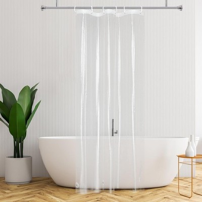AooHome Stall Clear Plastic Shower Curtain 36''W x 72''L (Pack of 1), 