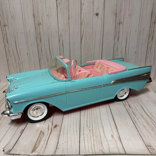 Vintage Barbie 57 Chevy Convertible Coolest Car in Town Teal Blue Pink 1988