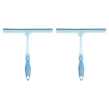 2pcs Shower Squeegee 9.8 Inch Cleaner Tool with Hole for Glass Window, Blue